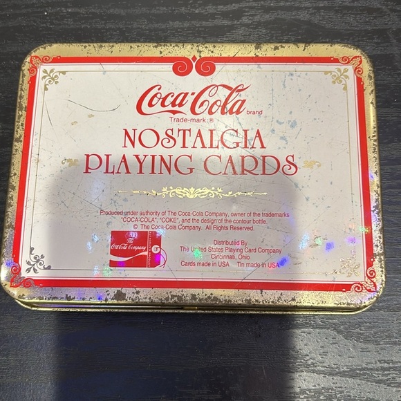 Coca Cola Red and Gold Santa Claus Holiday Tin - Picture 2 of 3